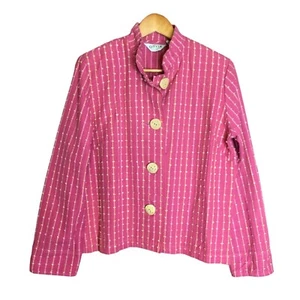 Vintage Orvis Womens Blazer Jacket Size M Textured Large Buttons Made in USA - Picture 1 of 9