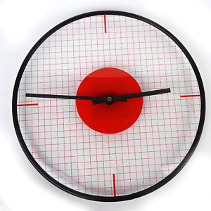 Vintage Wanduhr JUNGHANS Quarz Uhr, Post-Modern ⚫️ Wall Clock 🔴 1980er Jahre