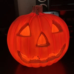 Molde soplador de calabaza iluminado Jack-O-Lantern Halloween con bombilla naranja - PROBADO - Imagen 1 de 11