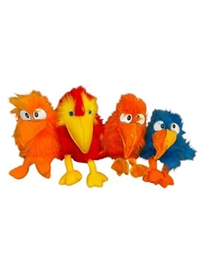Toko The Absurd Bird Squawking Hand Puppet Lot 4 Blue Orange Parrot With Sound - Picture 1 of 10
