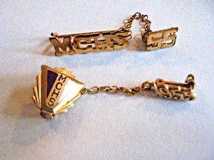 Lot of 2 Different Vintage 1955 MCHS Mount Carmel Illinois High School Pins - Picture 1 of 2