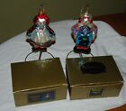 Polonaise Raggedy Ann and Andy Christmas ornaments 6" tall with boxes and stands