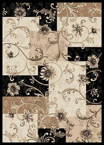 2x7 Home Dynamix Black Floral Patchwork Runner 11025-450 - Aprx 1' 9" x 7' 2" - Picture 1 of 4