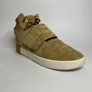 Adidas Tubular Invader Strap Mesa Sneakers Wheat Tan Suede Leather Mens Size 7 - Picture 1 of 19