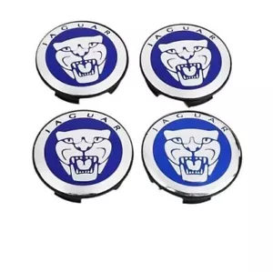 4PC FOR Jaguar Blue Cat Center Wheel Hub Caps S-Type X-Type XJR XF XJ XK 58MM - Picture 1 of 2