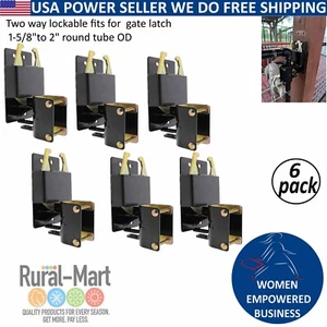 Two-Way Lockable Big Black Gate Latch 6PK for Pet Cages, Stables & Farms - Picture 1 of 6