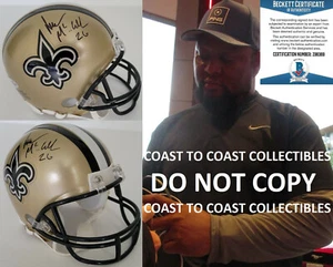 Deuce McAllister signed New Orleans Saints Mini Helm Proof Beckett handsigniert - Bild 1 von 7