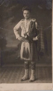 WW1 US Navy 1910s Nedo Neivdo Scottish Kilt Attire Scozia foto cartolina RPPC - Foto 1 di 2