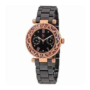 Guess Collection Keramik schwarzes Zifferblatt Animal Print Schweizer Damenuhr X35016L2S - Bild 1 von 1