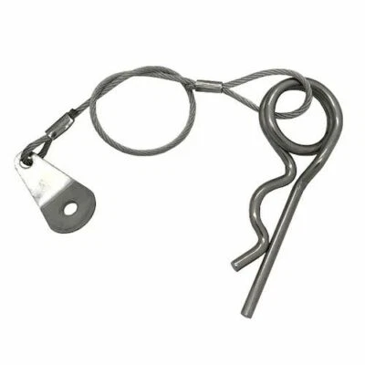 WIRE ROPE SHOP STAINLESS STEEL DOUBLE WOUND R CLIP 3.6 x 78mm WITH RETAINING WIRE & TAB