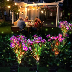 Solar Garden Lights LED Flower Stake Lamp Outdoor Yard Waterproof Patio Decor - Picture 1 of 23