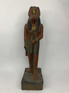 RARE ANCIENT EGYPTIAN ANTIQUE Statue of Anubis Jackal with Key of Life - Picture 1 of 5