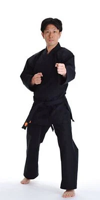 KANKU NEW Black Karate Uniform, Gi 7.5 oz Adult Kids w/White belt Tae Kwon Do