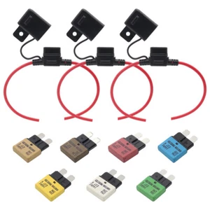 7 x Automatic Reset Fuse 5A 7.5A 10A 15A 20A 25A 30A w/ Fuse Holder For Car Boat - Picture 1 of 14