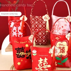 Hand-held Wedding Gift Bags Cloth Gift Packaging Fashion Sugar Bag Wedding - Picture 1 of 17
