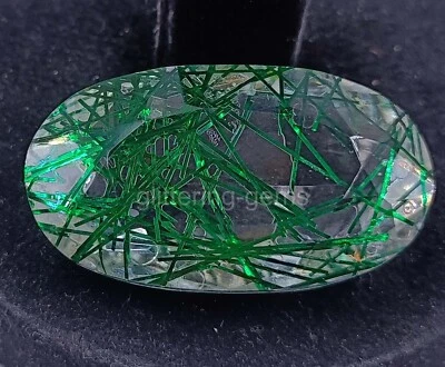 83.50Ct Green Rutilated Quartz Certified Transparent Oval Cut Loose Gemstone5AIZ - Image 1 of 4