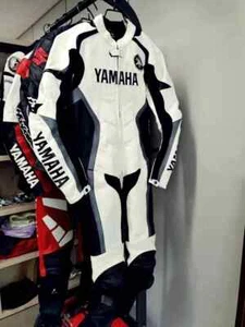 Yamaha Racing Motorbike Cowhide Leather Suit New Yamaha Motorcycle Biker Suit - Picture 1 of 4