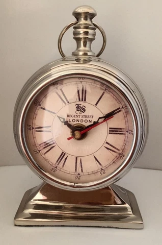 Engraved Antique Desk Table Watch Desktop Clock Gift Office Desk Decorative Cover