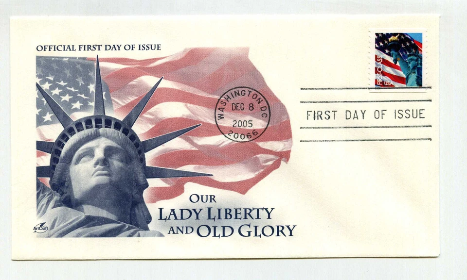 3967  ND (39c) Liberty & Flag water activated, (gum), coil Artcraft FDC - Image 1 of 1