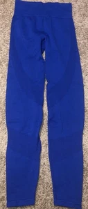 Blue Ribbed Accent Stretch Victorias Secret PINK Active Legging Sz XS/S - Picture 1 of 6