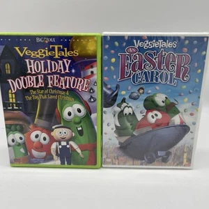 VeggieTales DVD Lot 2 New An Easter Carol & Holiday Double Feature Big Idea READ - Picture 1 of 5