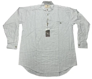 Lee Valley Grandfather Shirt Mens 2XL Blueberry Stripe Flannel Ireland Collared - Picture 1 of 7