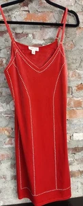 Emma & Posh Cocktail Dress Womens Sz M Red Velour Mini Spaghetti Straps 74 - Picture 1 of 4