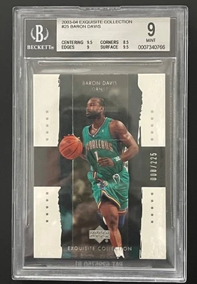 2003 04 UD Exquisite Baron Davis 8/225 New Orleans Hornets BGS 9 Mint - Image 1 of 2