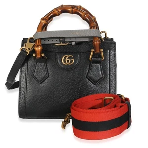 Gucci Mini-Diana-Tasche schwarz strukturiert Dollar Kalbsleder Web - Bild 1 von 10