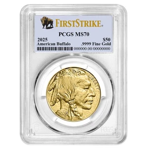 2025 $50 American Gold Buffalo PCGS MS70 FS Buffalo Label - Picture 1 of 3