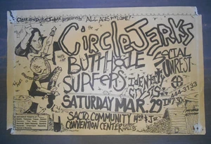 Circle Jerks - Butthole Surfers - Sacramento - 29 de marzo de 1986 - Folleto usado - Imagen 1 de 12
