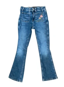 Polo Ralph Lauren Mädchen Größe 8 Jenn Flare hohe Taille bestickt Blumen Jeans - Bild 1 von 8