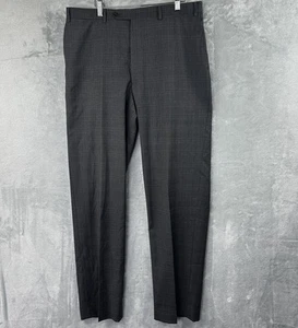 canali dress pants Mens 37 (36x32) Gray Check Wool Trousers - Picture 1 of 10