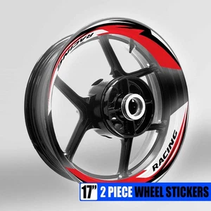 S06W Red 2-PIECE Wheel Stickers For YZF R1 11 12 13 14 15 16 17 18 19 20 21 22 - Picture 1 of 7