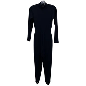 Andrea Jovine Jumpsuit Damen Petite Schwarz Wolle Strick Langarm Steigbügel Unitard - Bild 1 von 20