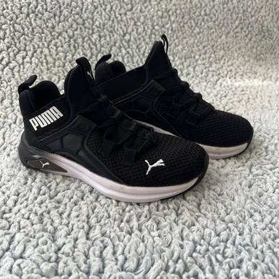 PUMA Athletic Sneakers Little Boys Size 11 C Black White Slip On Tried-On NEW - Image 1 of 4