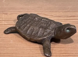Antique Heavy Bronze Turtle Paperweight - Picture 1 of 6