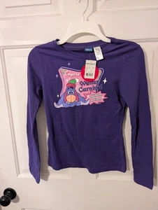 Vintage Eeyore lila Langarm Pyjama Oberteil Neu mit Etikett - Bild 1 von 3