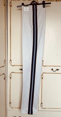 MARKS & SPENCER. SIZE 8 - 10. Ivory / Cream, Side Striped Joggers. NWT. RRP £35 - Image 1 of 4