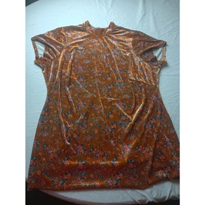 Savage X Fenty Velvet Open Back Top Floral Rust Women Size 18/20 - Picture 1 of 8
