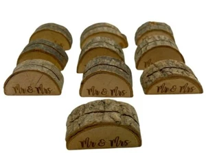 10x Wooden Mr & Mrs Table Card Holder Stand Number Place Name Menu Party Wedding - Picture 1 of 4
