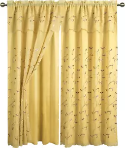 Luxury Curtain/Window Panel Set with Attached Valance and Backing 54" X 84 inch - Picture 1 of 9