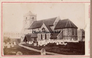 CDV ST LEONARD'S CHURCH, SEAFORD, SUSSEX VICTORIAN TOPOGRAPHICAL ANTIQUE PHOTO - Picture 1 of 2
