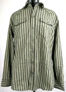 Colorado Shirt Mens Button Up Collared Long Sleeve Stripped Top Sz About XL - Picture 1 of 9