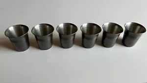 Zinn Schnapsstamperl, Schnaps Becher von WMF, 6 Stück Burg Helfenstein Serie - Bild 1 von 4
