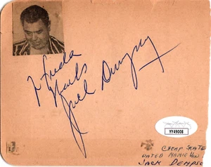 Jack Dempsey Signed Cut HOF JSA LOA YY49008 Boxing HOF Keith Larson Brave Eagle - Picture 1 of 5