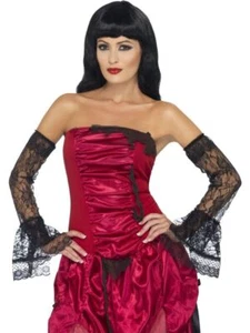 Spitzenarmstulpen - schwarz Barockstulpen Faschingshalbschuhe Karnevalhandschuhe - Bild 1 von 1