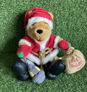 Disneyland Christmas Winnie The Pooh Santa Plush W/lantern Happy Holidays bag - Picture 1 of 4