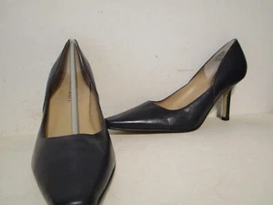Karen Scott Womens Marlo Leather Heel Dress Shoes Navy Size 8.5 - Picture 1 of 5