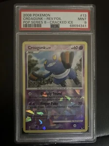 Pokemon POP Series 8 Croagunk Cracked Ice PSA 9 Mint - Picture 1 of 2